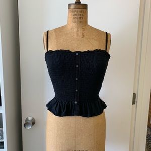 Convertible Cropped Smocked Tube Top